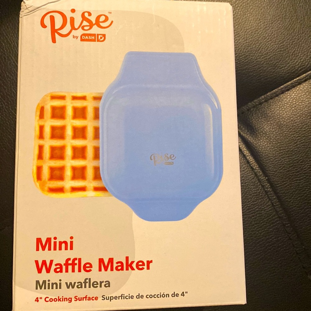 A Dash square mini waffle maker